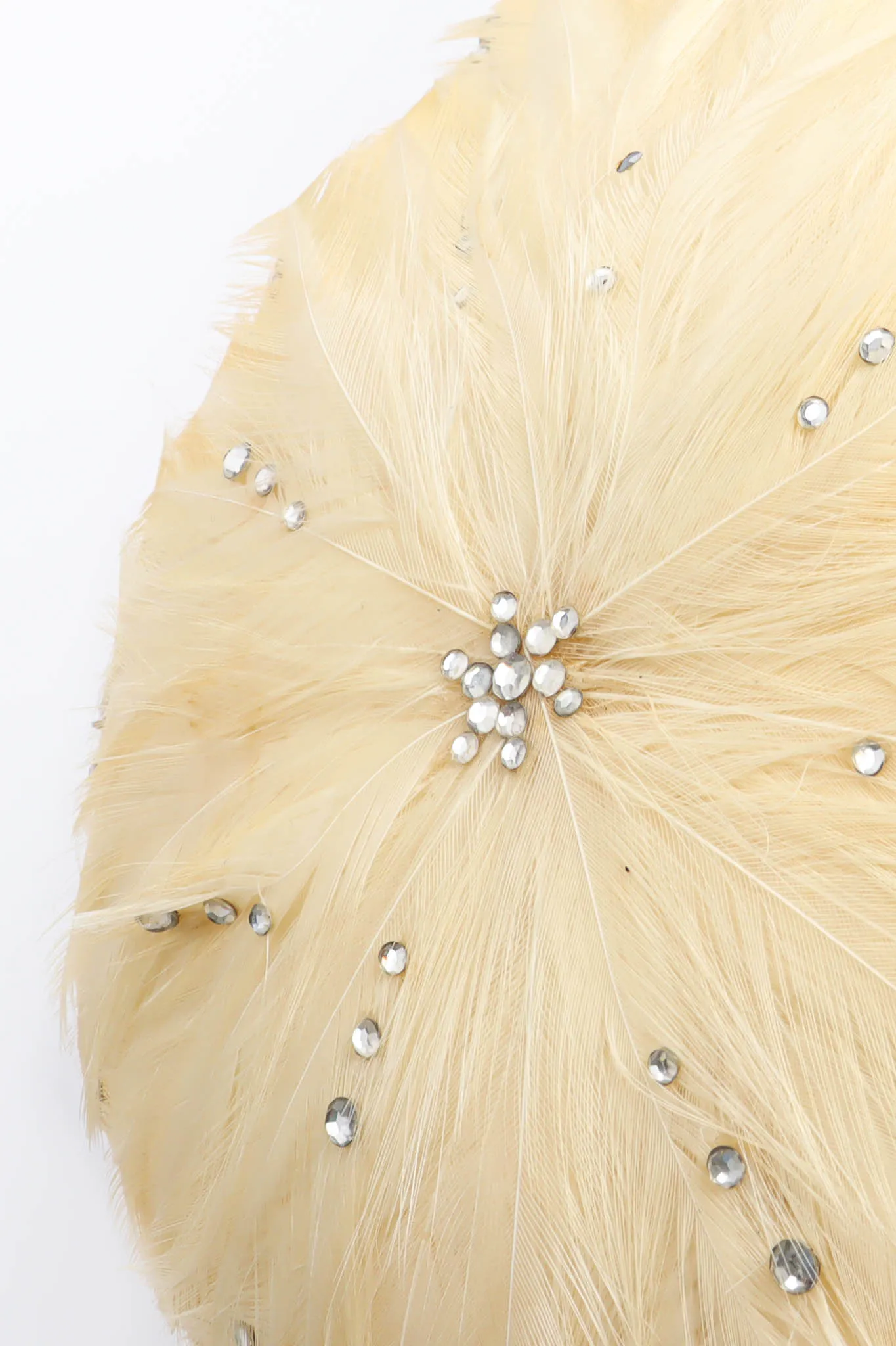 Blonde Rhinestone Feather Hat