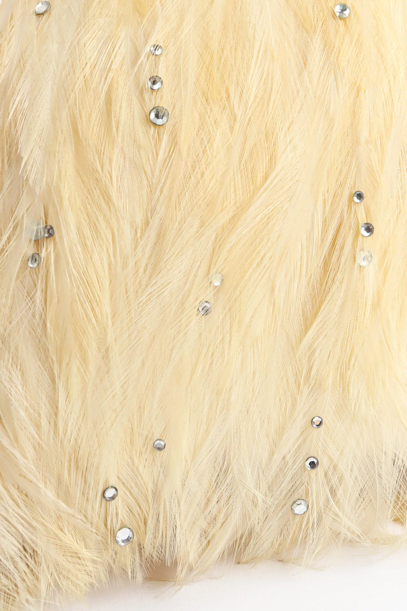 Blonde Rhinestone Feather Hat