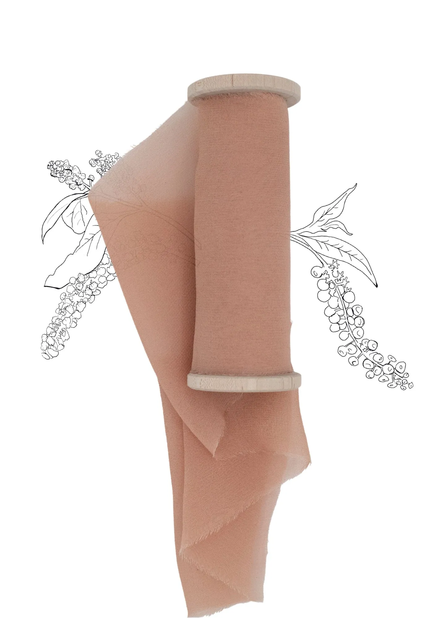 Blossom Pink Silk Ribbon in Gauze, Naturally Dyed *sale
