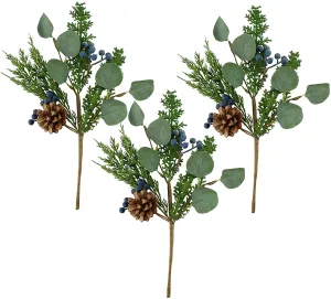 Blue Berry Greenery Picks (16-Inch, Case of 90)