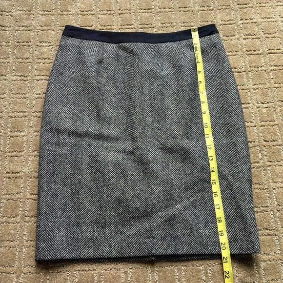 Boden British Tweed by Moon Wool Plaid Skirt Women's 6 Petite A-Line Blue Gray