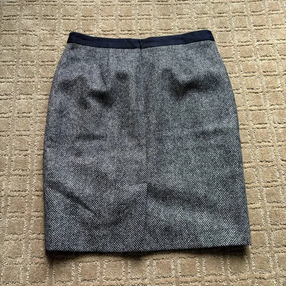 Boden British Tweed by Moon Wool Plaid Skirt Women's 6 Petite A-Line Blue Gray