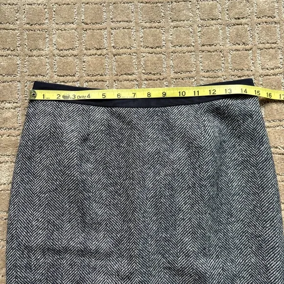 Boden British Tweed by Moon Wool Plaid Skirt Women's 6 Petite A-Line Blue Gray