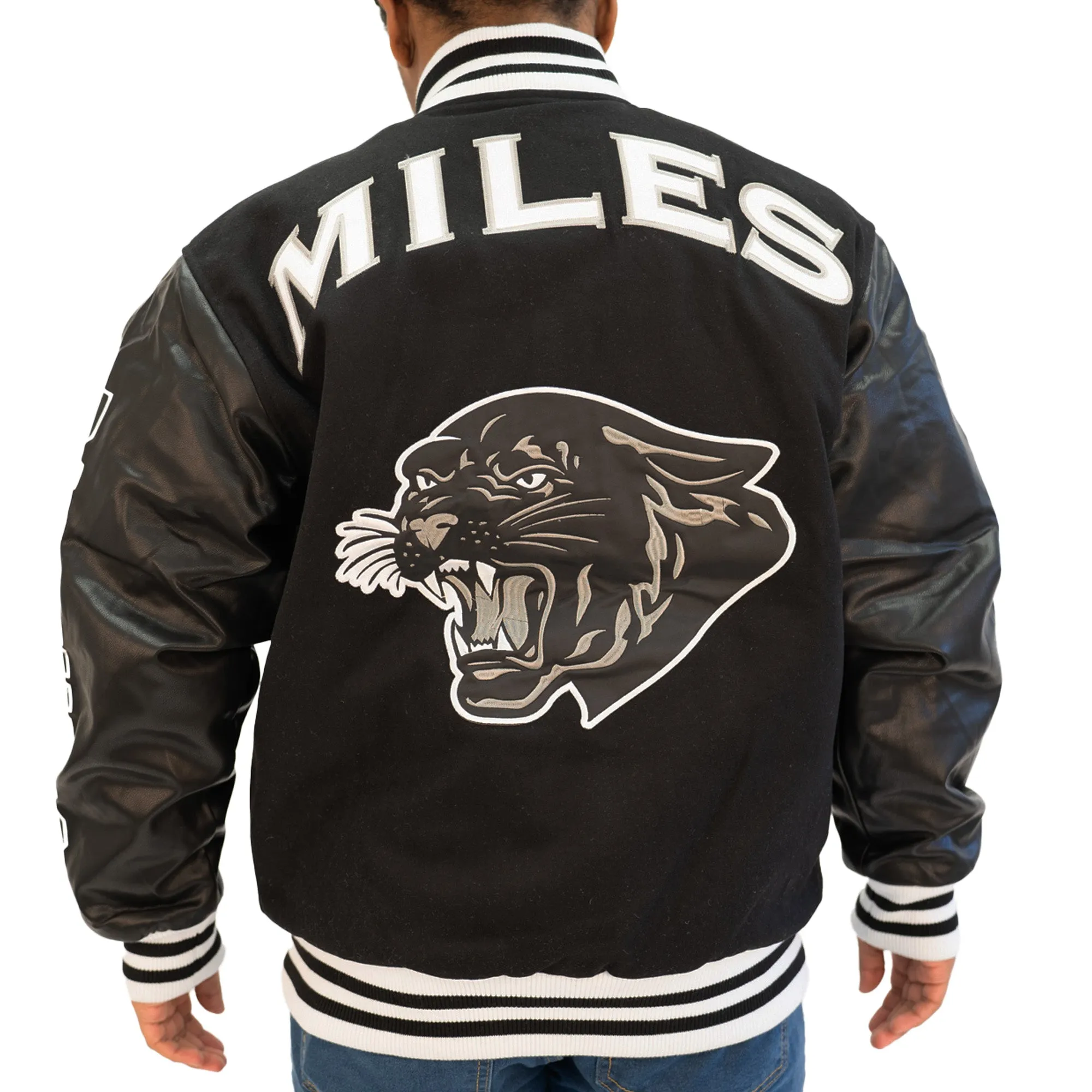 BOOBIE MILE PERMIAN VARSITY JACKET (BLACK/BLACK)