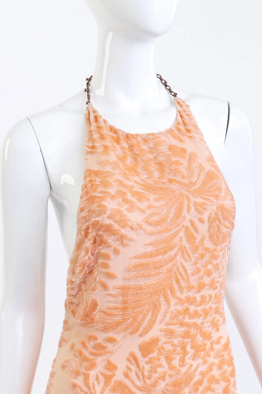 Botanical Burnout Chain Halter Gown