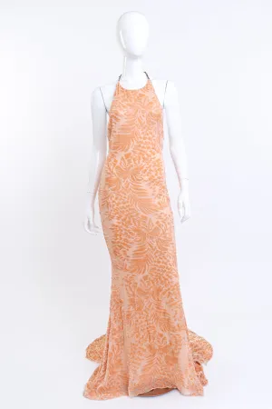 Botanical Burnout Chain Halter Gown