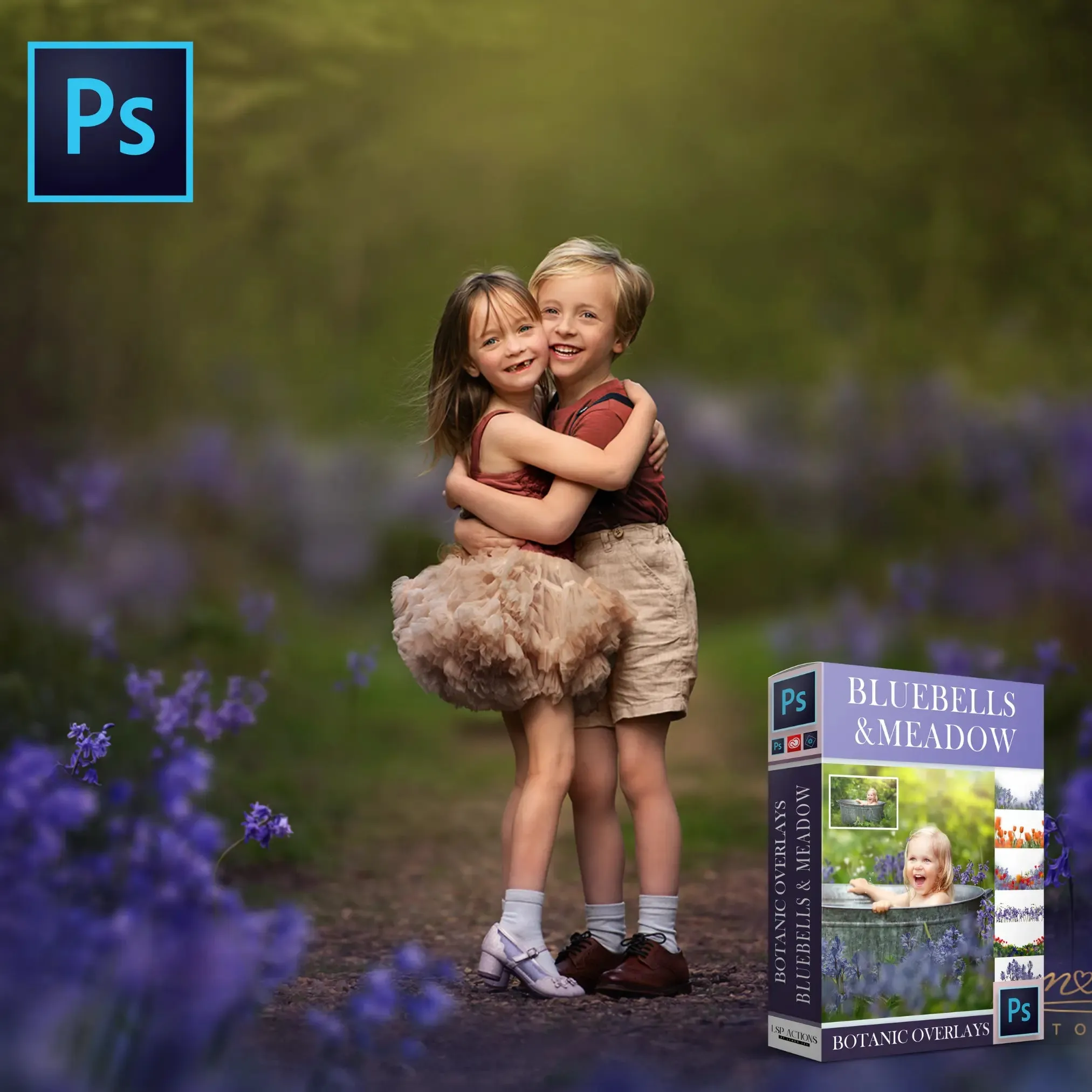 Botanical Overlays: Bluebell & Meadow Whimsy