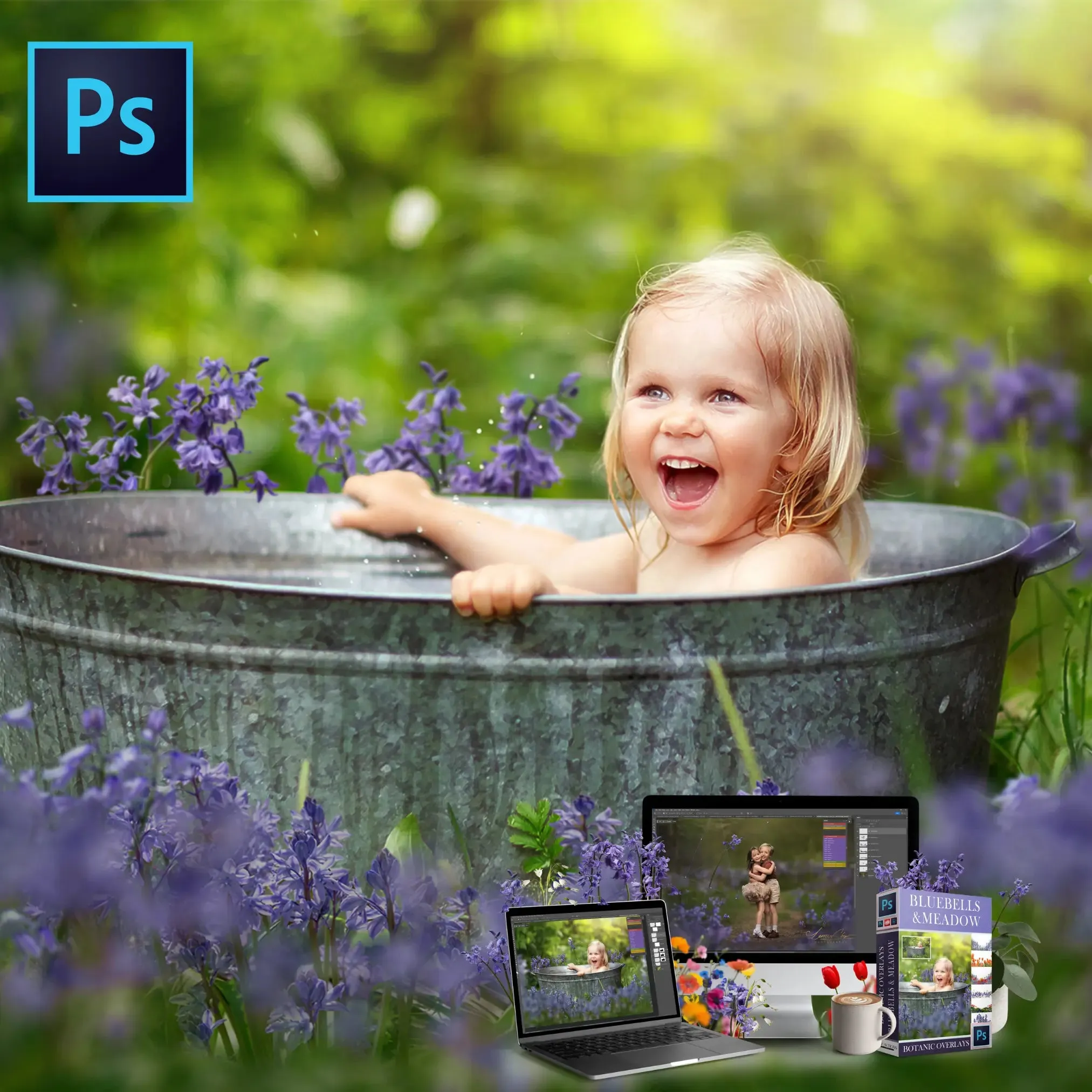 Botanical Overlays: Bluebell & Meadow Whimsy