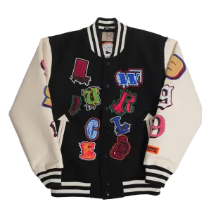 BRAND X JUICE WRLD FIGHTING DEMONS VARSITY JACKET (BLACK)