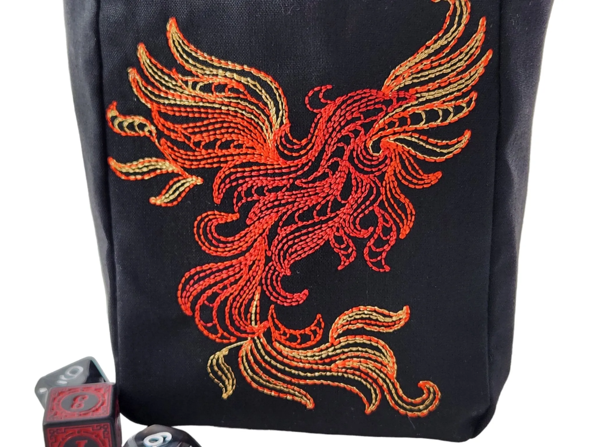 Burning Phoenix dice bag