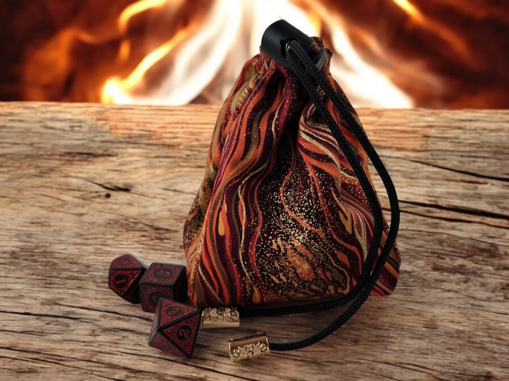 Burning Phoenix dice bag
