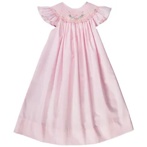 Butterfly & Bullion Flowers Pink Smocked Bishop