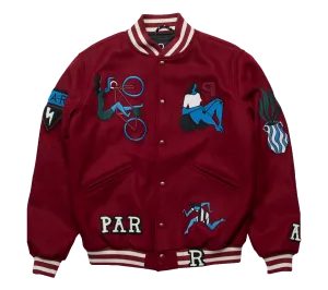 by Parra Run & Sit Bike Varsity Jacket