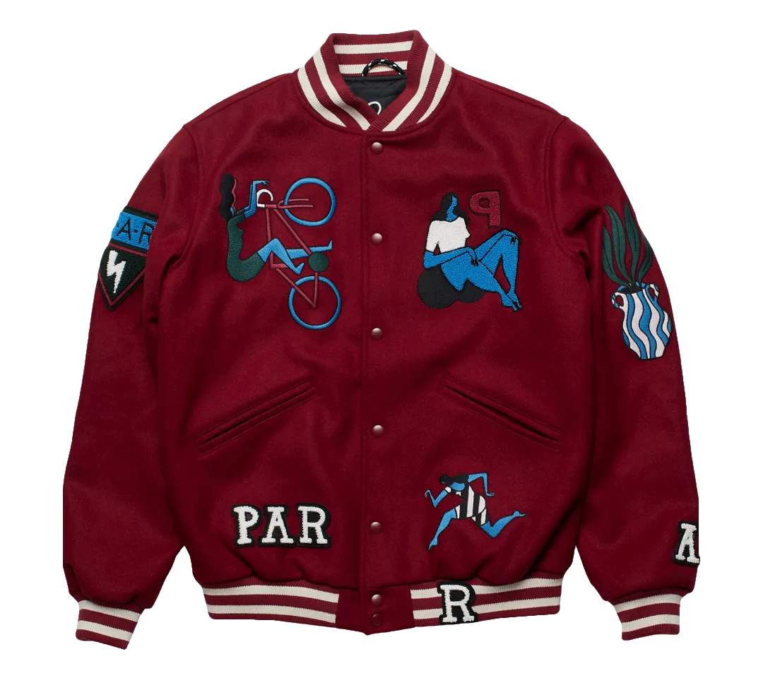by Parra Run & Sit Bike Varsity Jacket