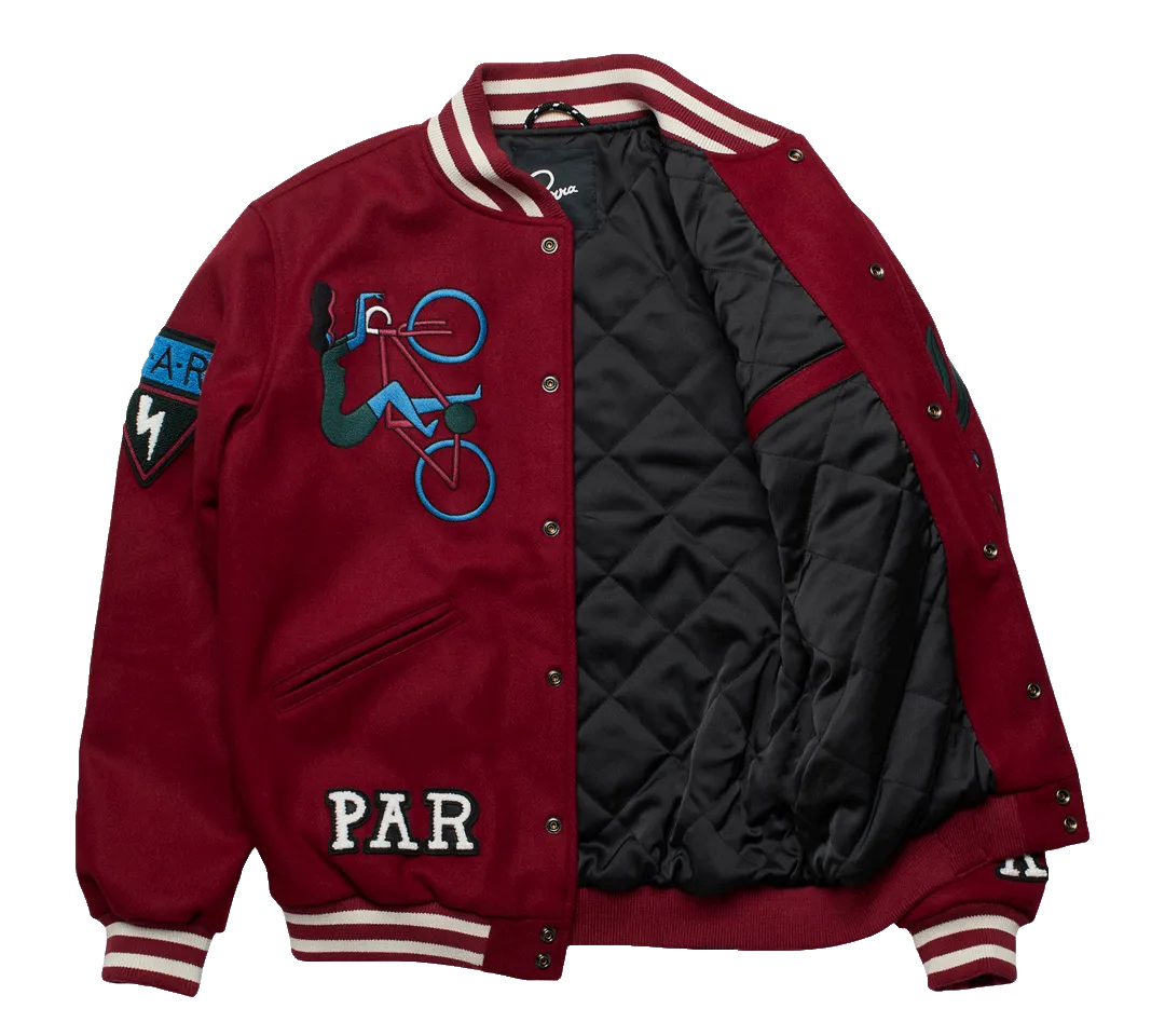 by Parra Run & Sit Bike Varsity Jacket