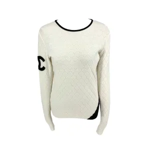 Chanel White Cambon Quilted Logo Pullover