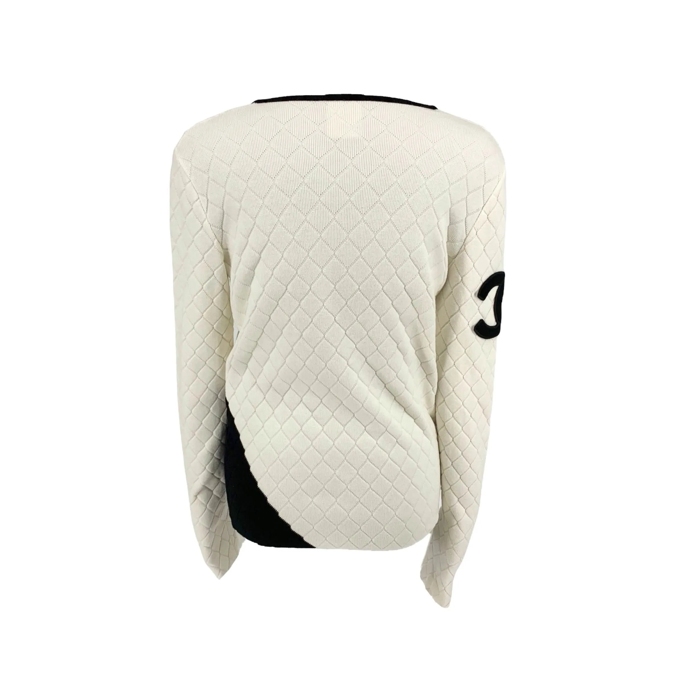 Chanel White Cambon Quilted Logo Pullover