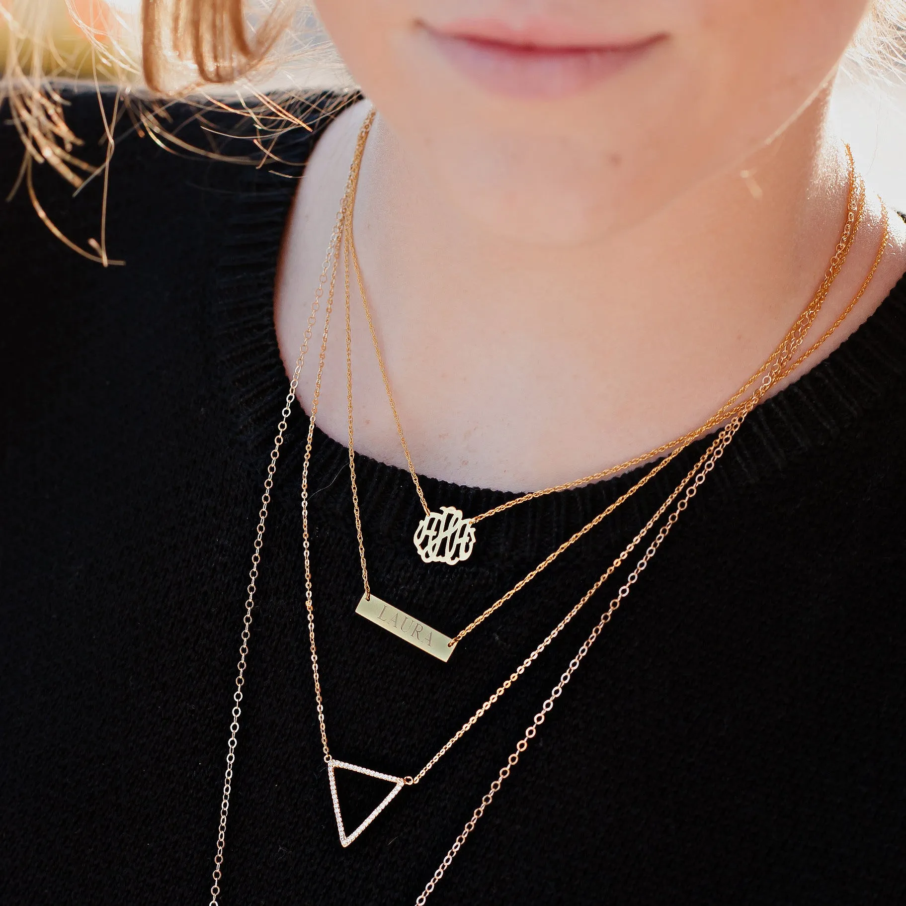 Cheshire Handcut Monogram Necklace