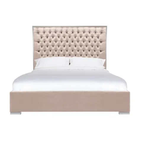 Chesterfield Upholstered Bed - Pearl