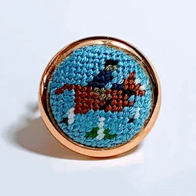 Chestnut Hunter Horse Needlepoint Ring
