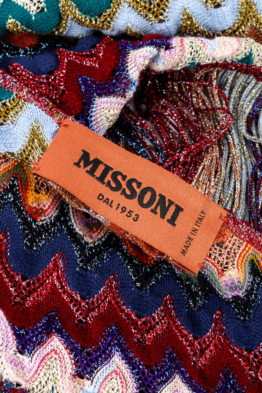 Chevron Stripe Lamé Knit Shawl