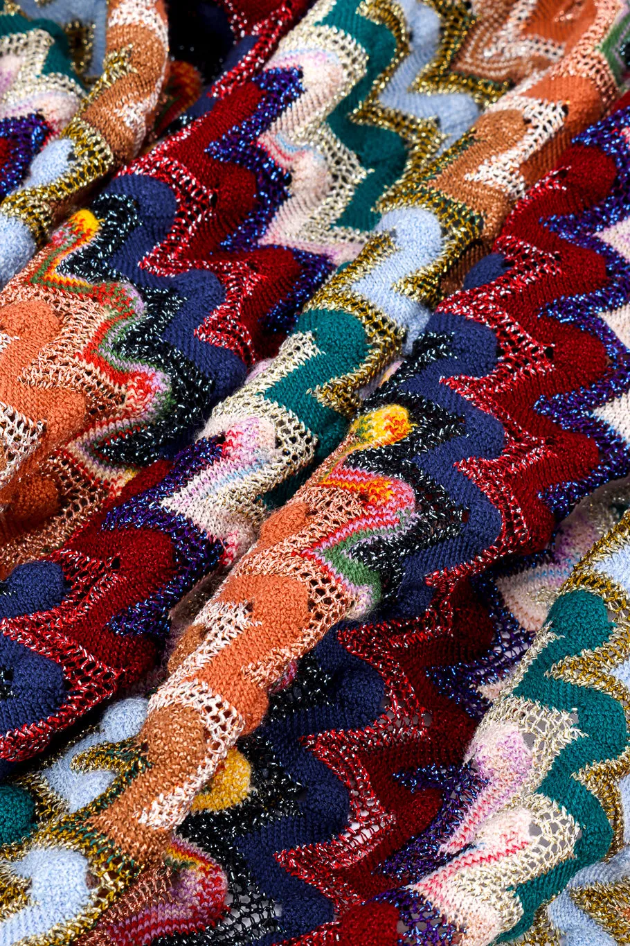 Chevron Stripe Lamé Knit Shawl