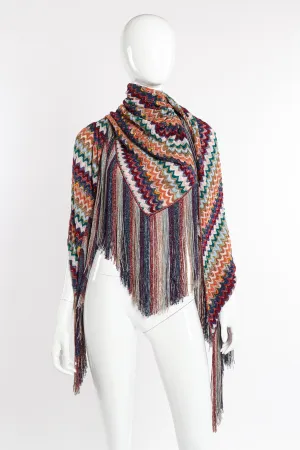 Chevron Stripe Lamé Knit Shawl
