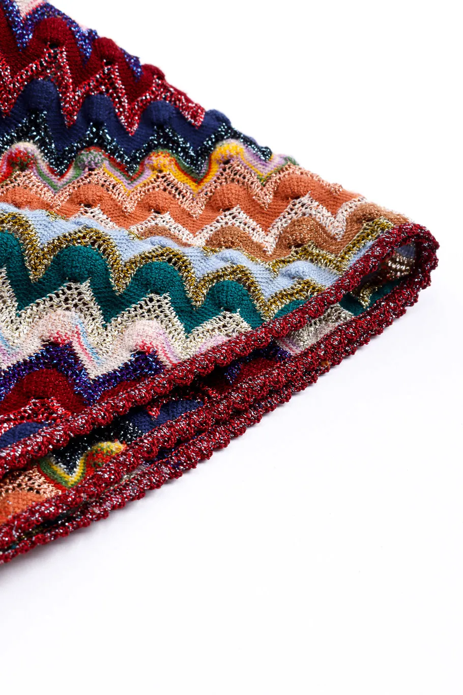 Chevron Stripe Lamé Knit Shawl