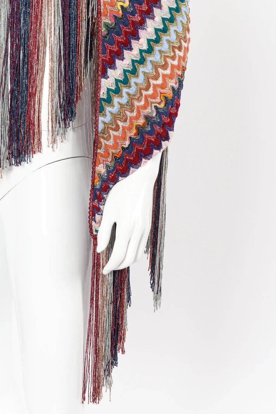 Chevron Stripe Lamé Knit Shawl