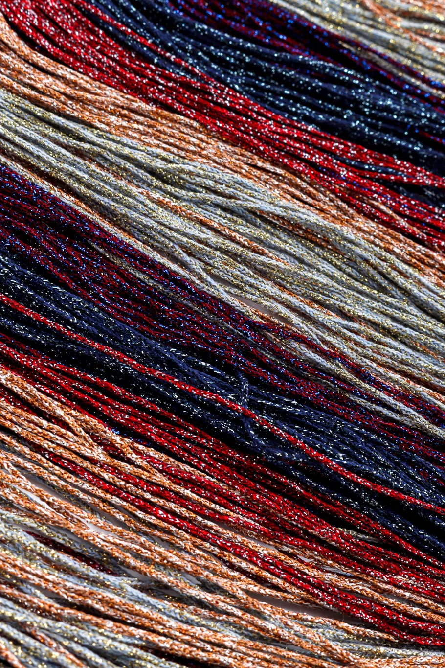 Chevron Stripe Lamé Knit Shawl