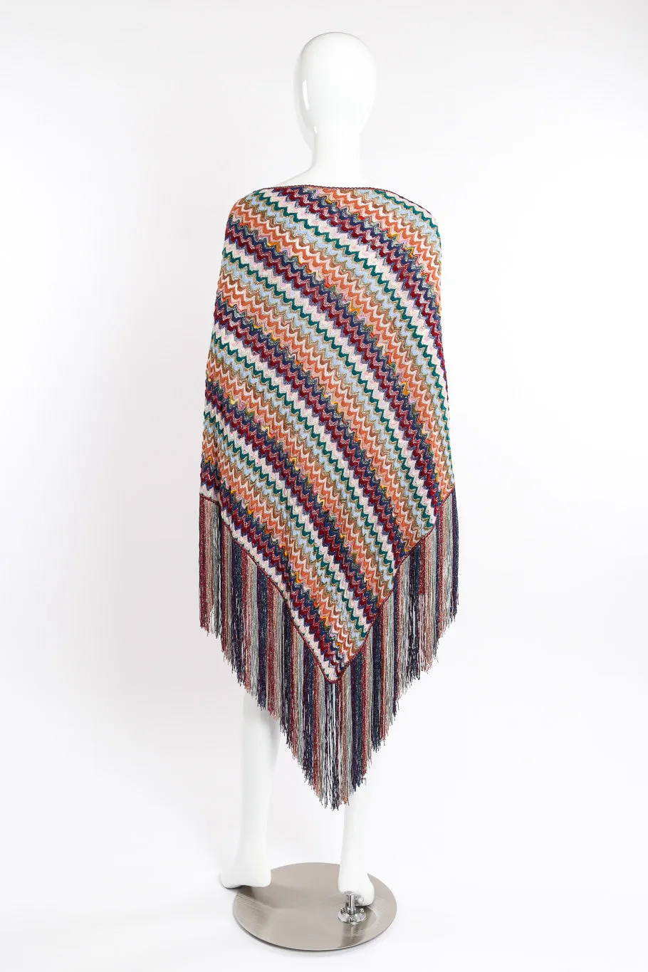 Chevron Stripe Lamé Knit Shawl