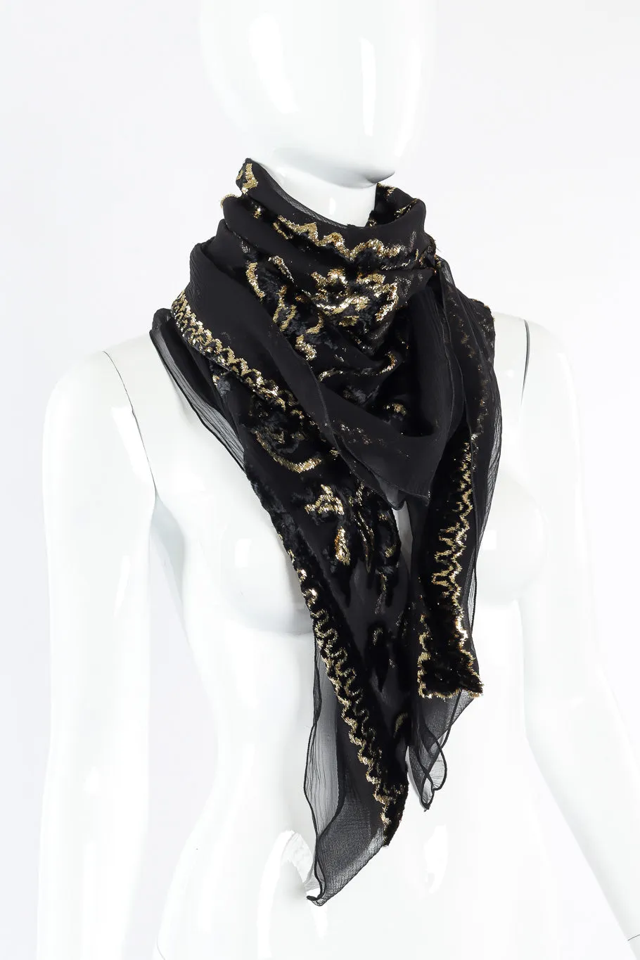 Chiffon Velvet Lamé Scarf