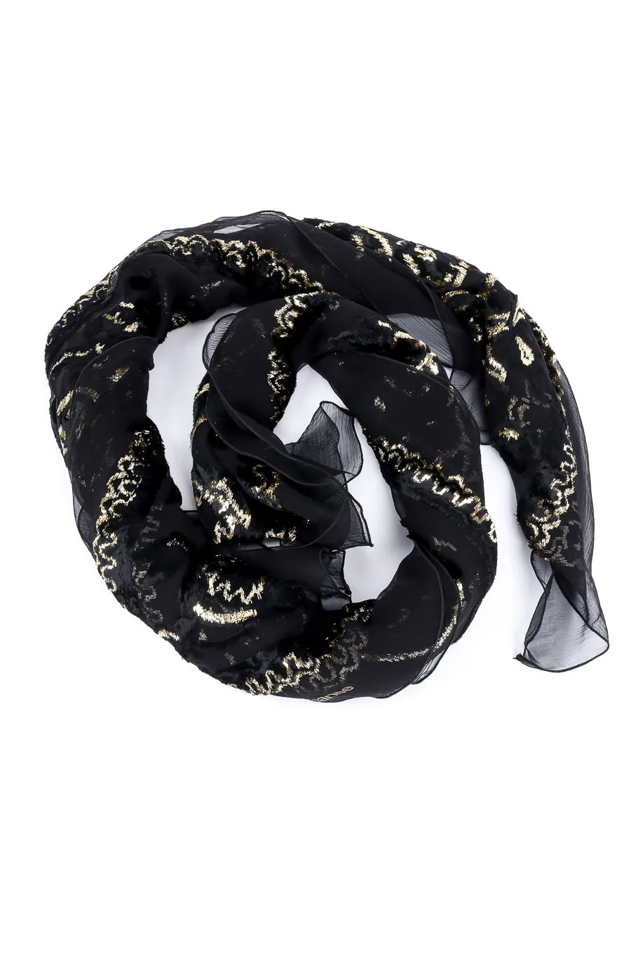 Chiffon Velvet Lamé Scarf