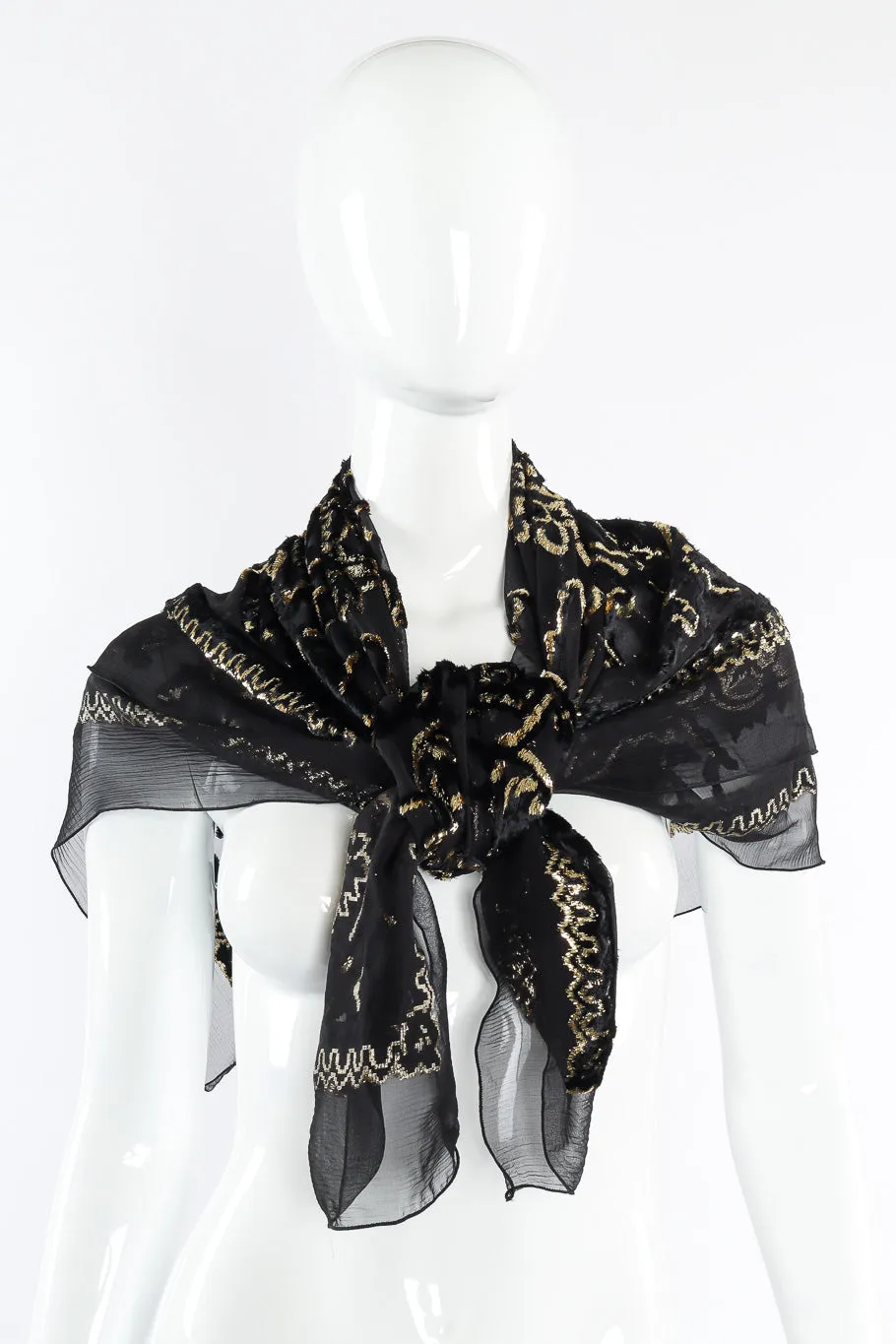 Chiffon Velvet Lamé Scarf