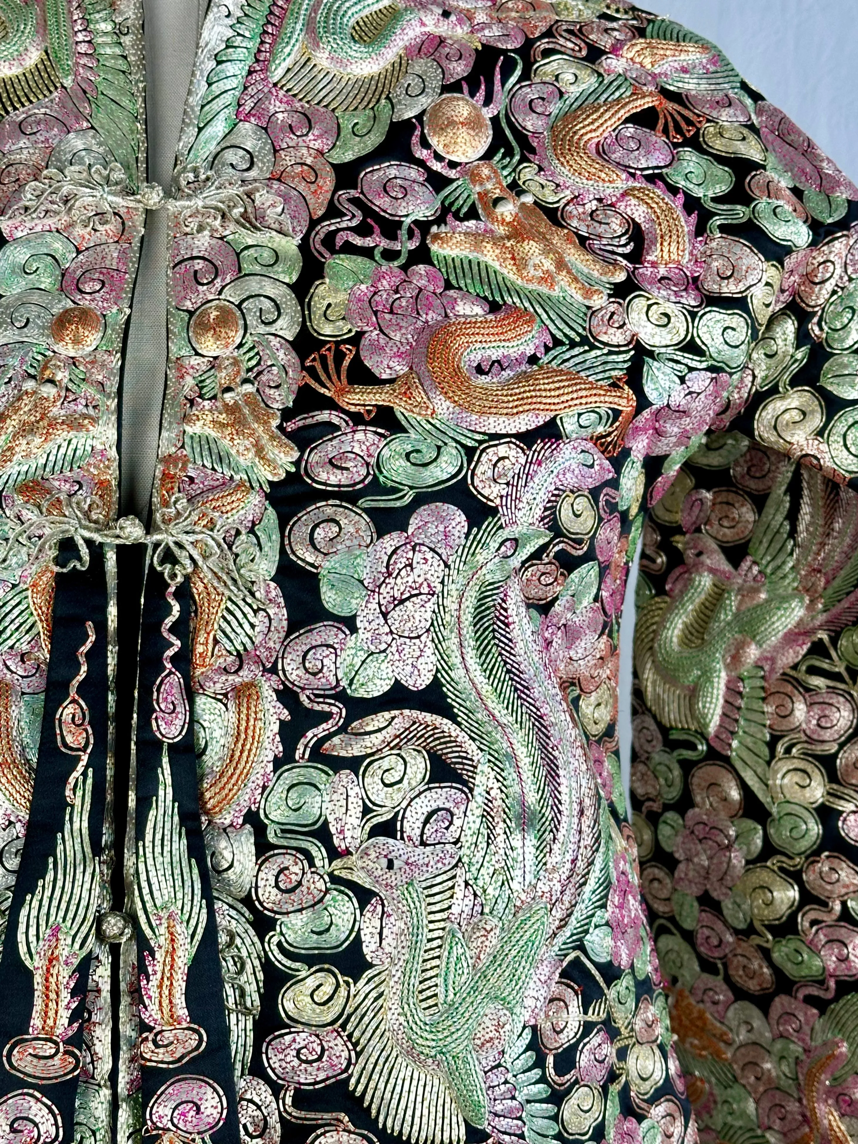 CHINESE EMBROIDERED Vintage 30s Wedding Jacket • X-Small