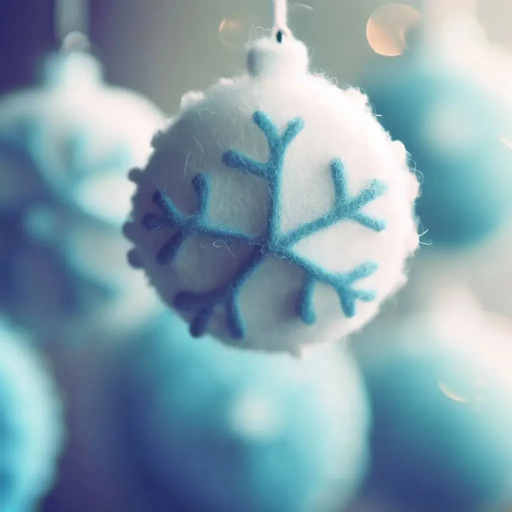 Christmas Decor Felt snowflake Balls - 20 pcs