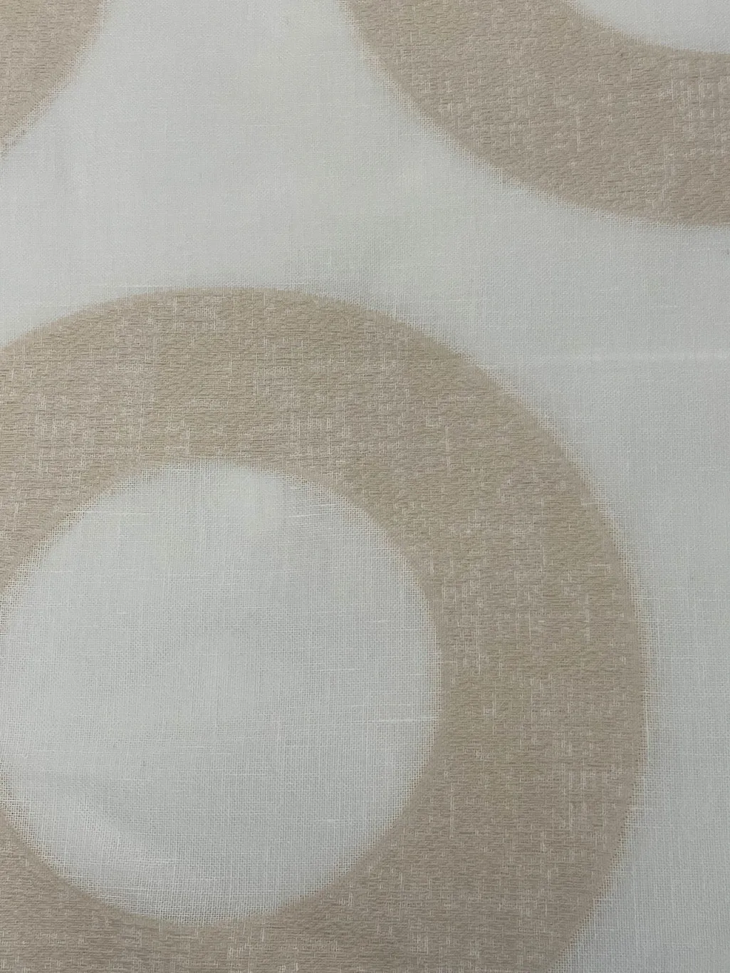 Circle Embroidery Geometric Linen Fabric By The Yard/CL1139