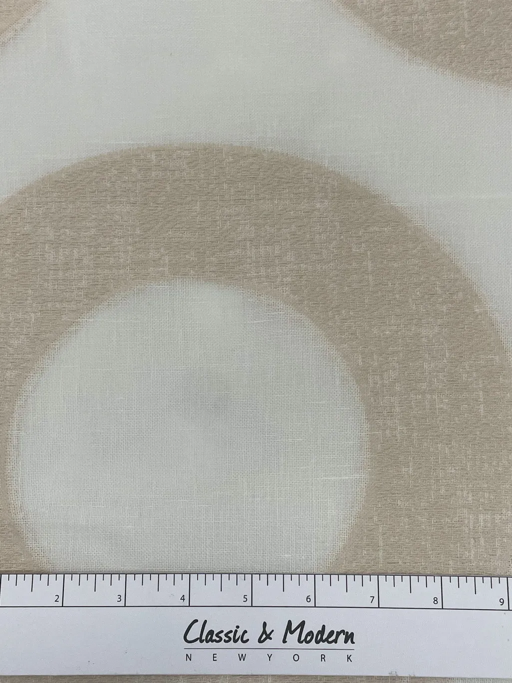Circle Embroidery Geometric Linen Fabric By The Yard/CL1139