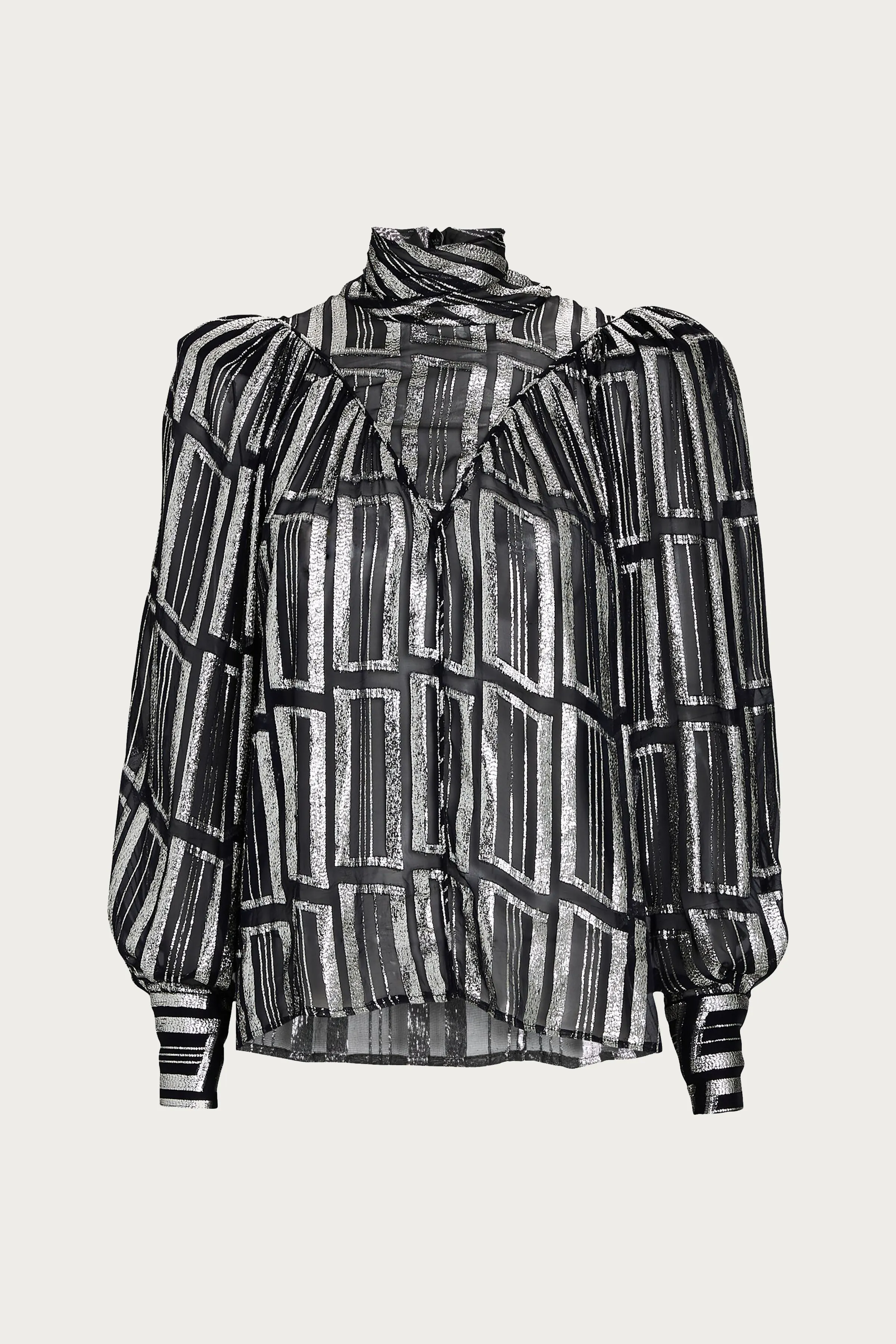CLAIRETA LAMÉ METALLIC BLOUSE