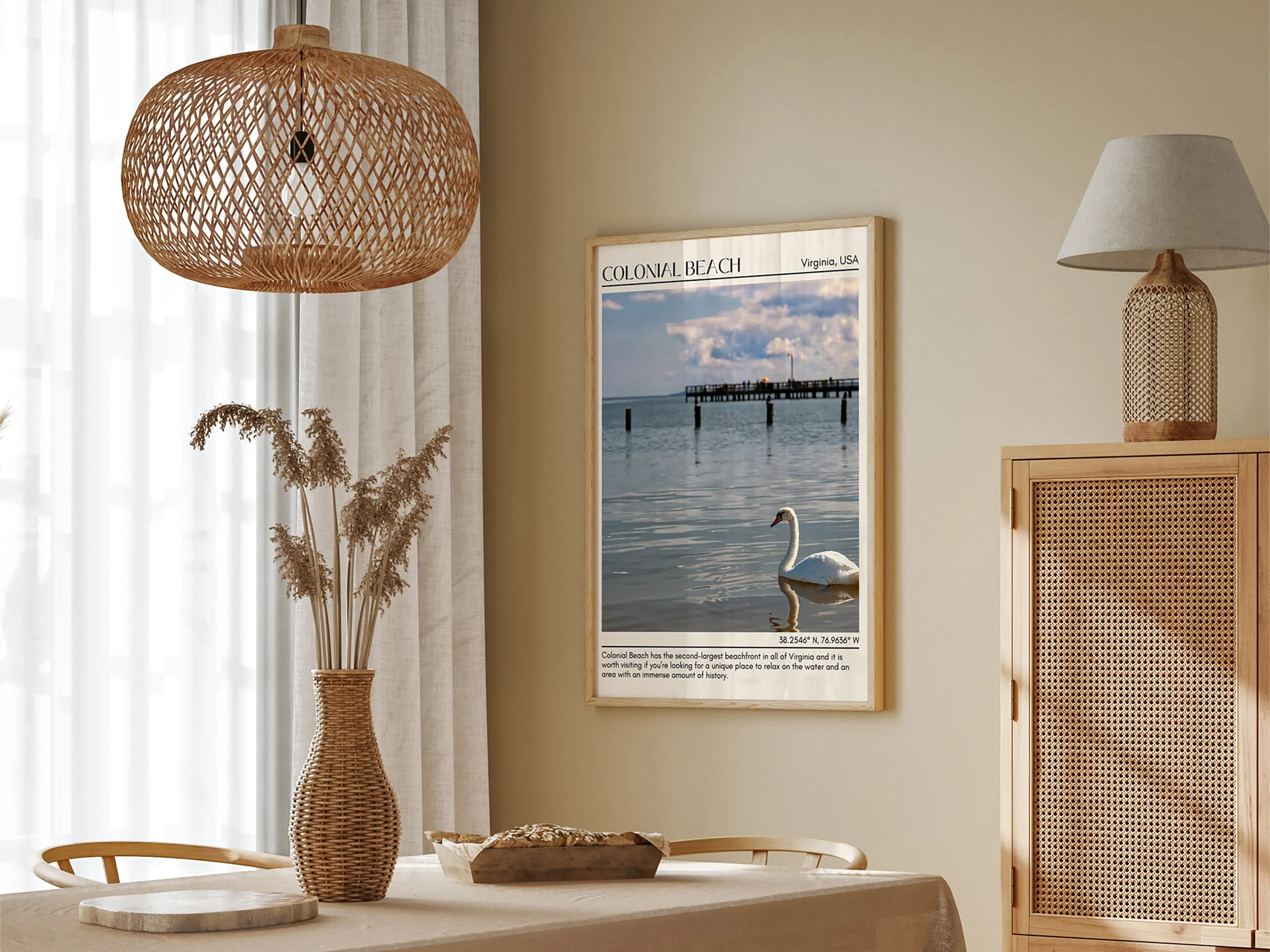 Colonial Beach Wall Canvas, Virginia, USA