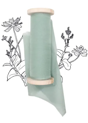 Cove Teal Silk Ribbon in Gauze