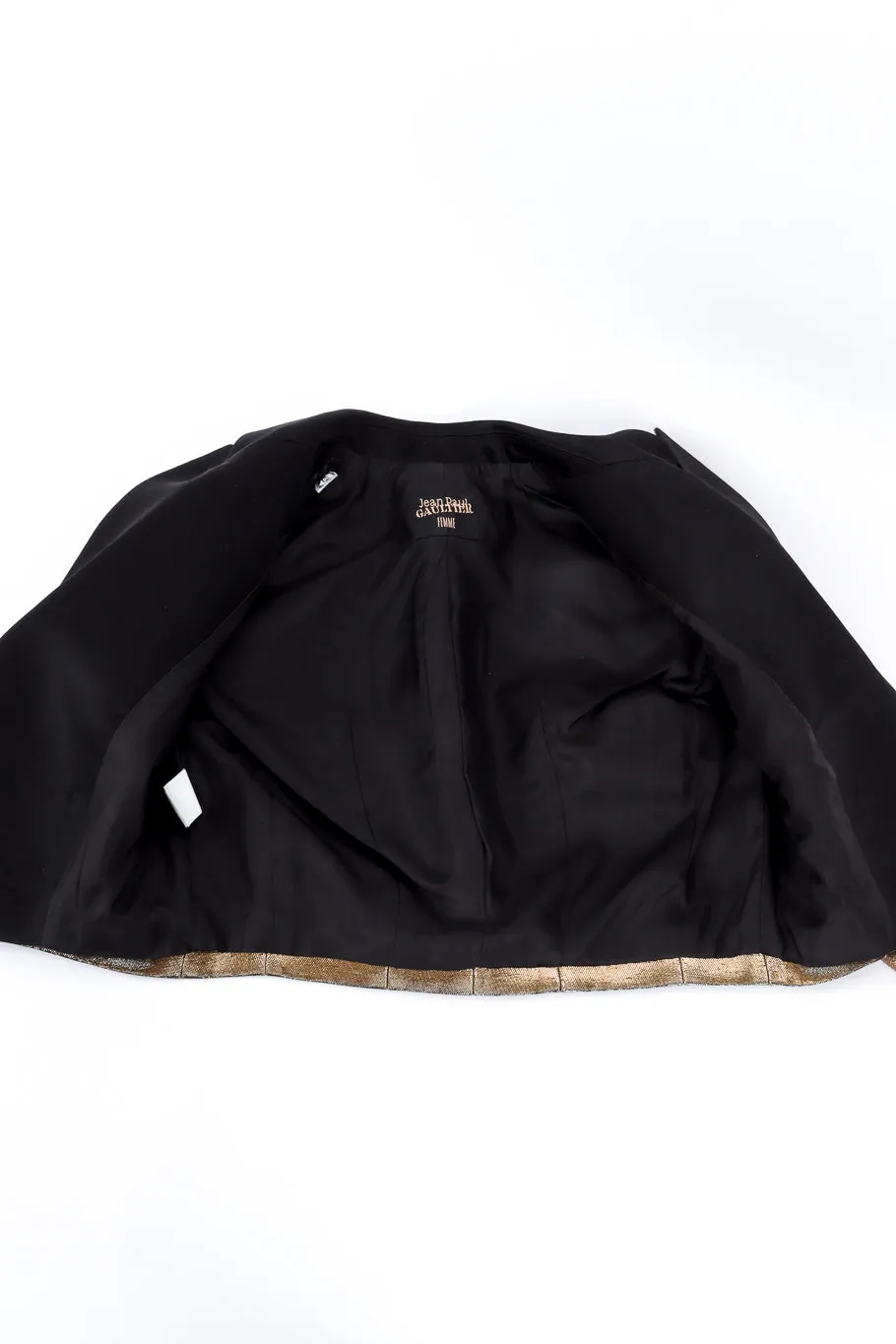 Cropped Lamé Tuxedo Jacket