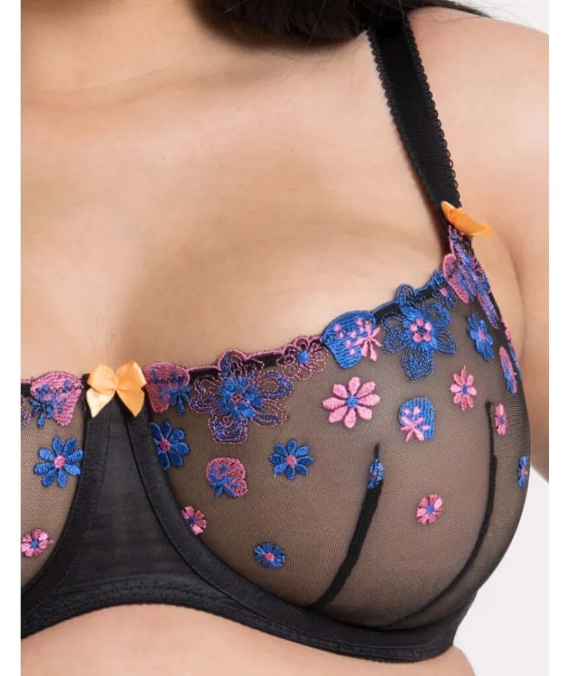 Curvy Kate Strawberry Crush Balcony Bra - Black Multi