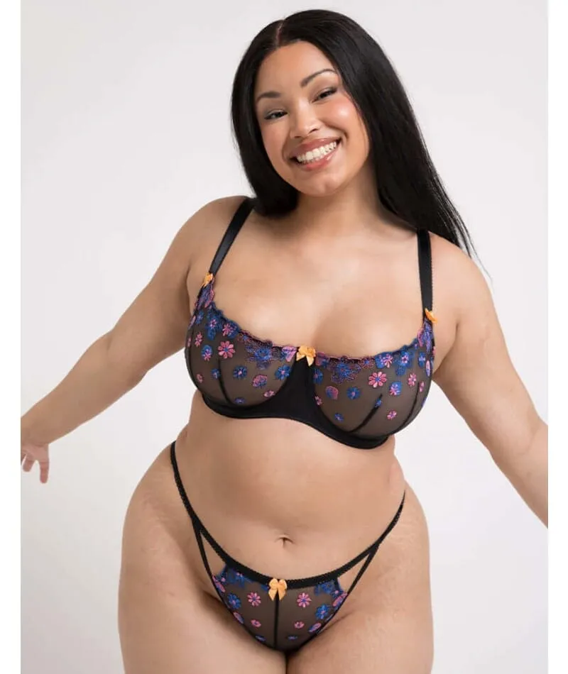 Curvy Kate Strawberry Crush Balcony Bra - Black Multi