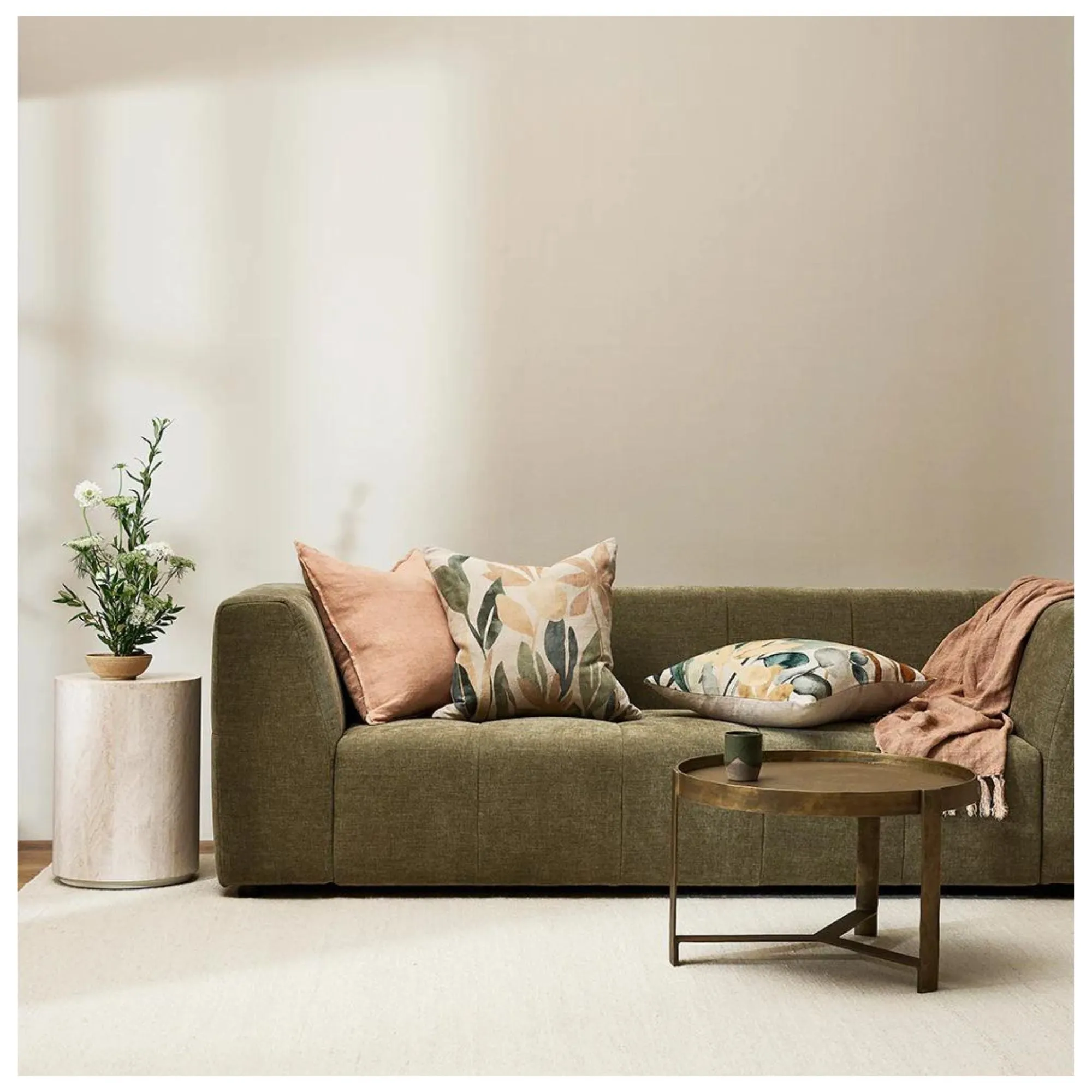 Cushion - Cassia With Feather Inner - Toasted Coconut