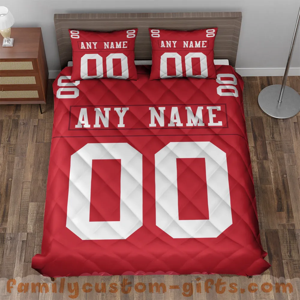 Custom Quilt Sets San Francisco Jersey Personalized Football Premium Quilt Bedding for Men Women
