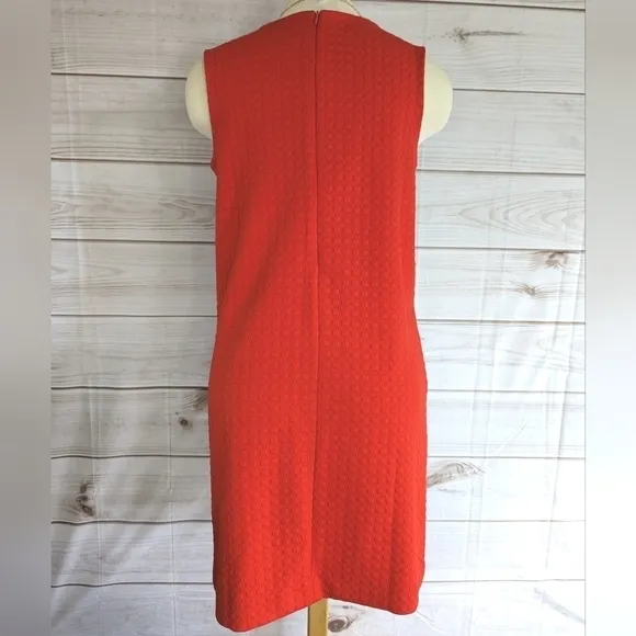 Cynthia Rowley Checkered Shift Dress with Beaded Chain Collar in Sienna Sz Small