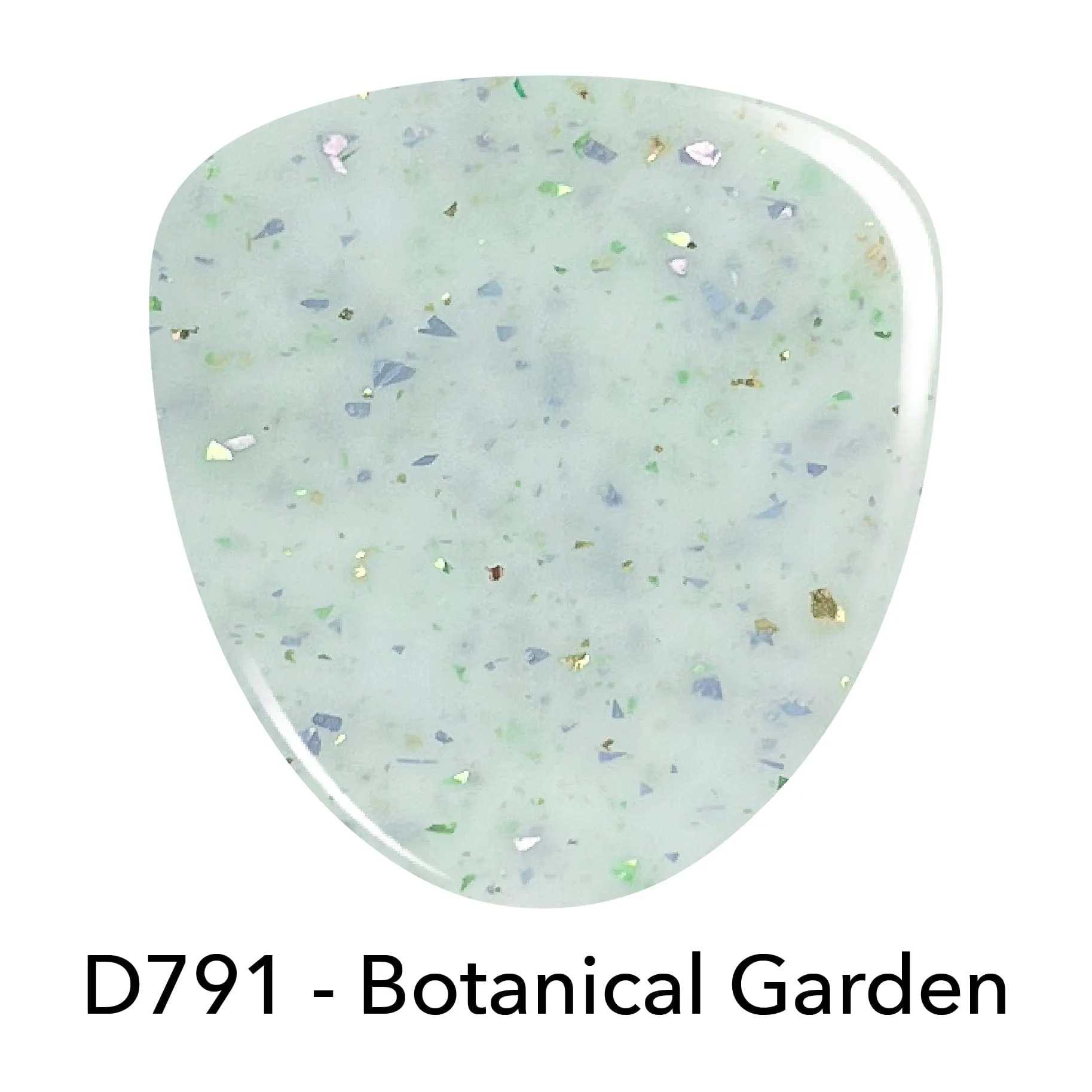 D791 Botanical Garden Green Flake Dip Powder