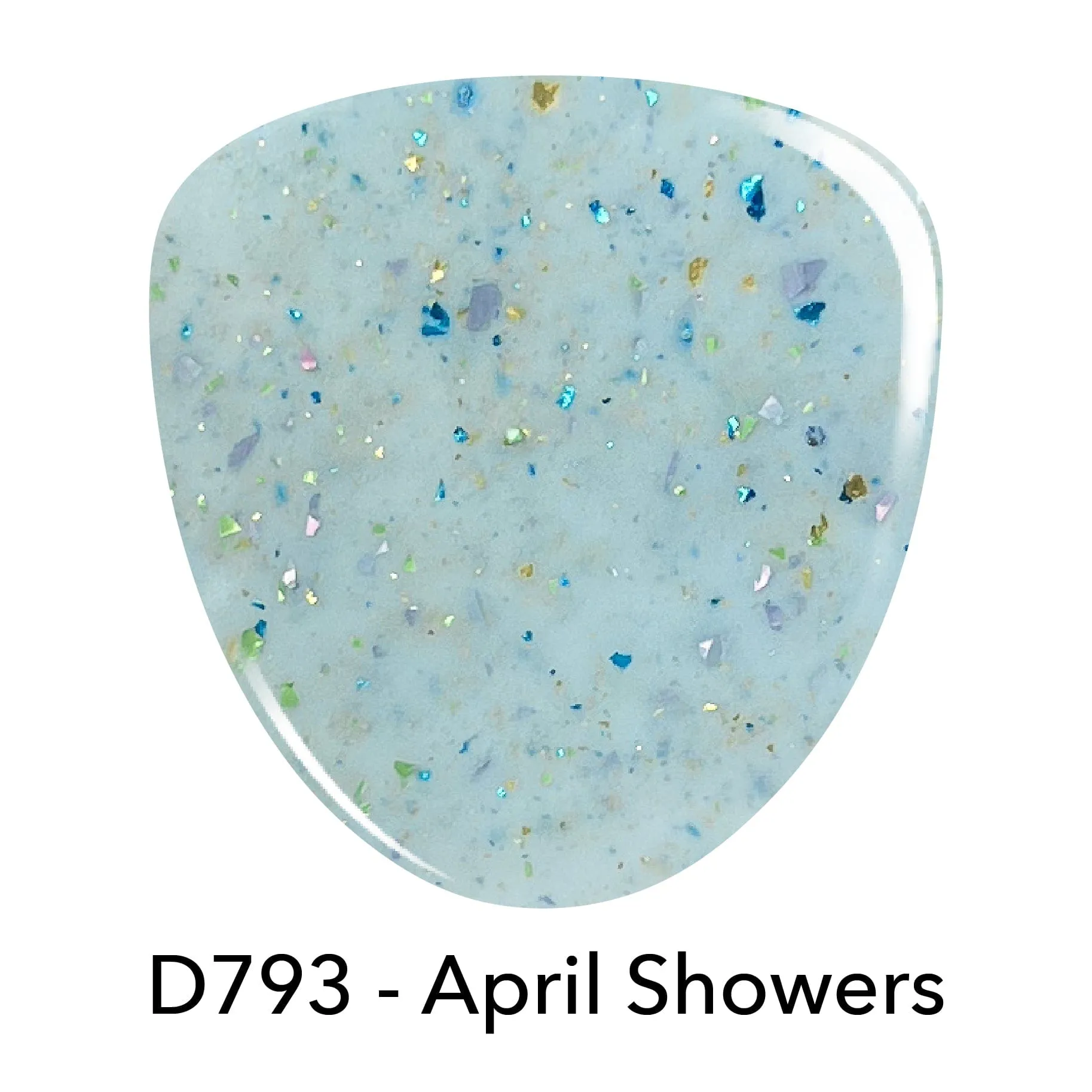 D793 April Showers Blue Flake Dip Powder