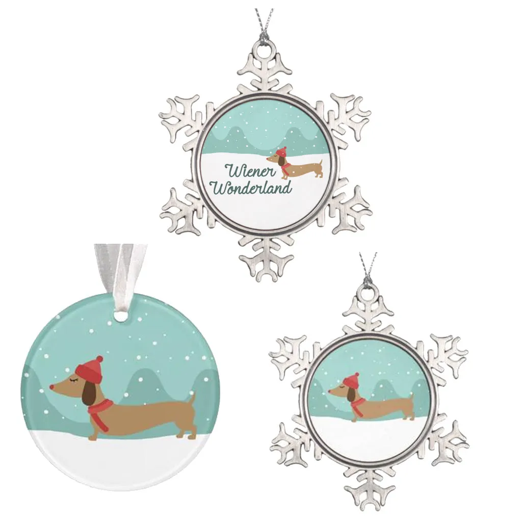 Dachshund Through the Snow Christmas Ornament